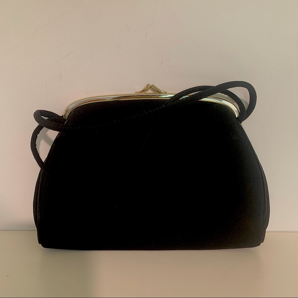 Authentic Vintage 1960s Harry Levine Black Fabric Bag